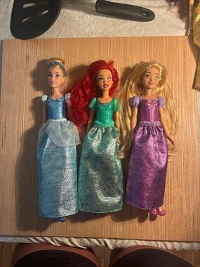 Disney dolls Cinderella Rapunzel Ariel
